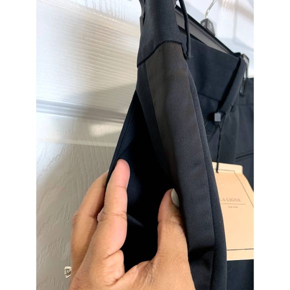 La Ligne Le Black Cigarette Tuxedo Pants Wool Blend NWT Size 4 - Picture 3 of 10